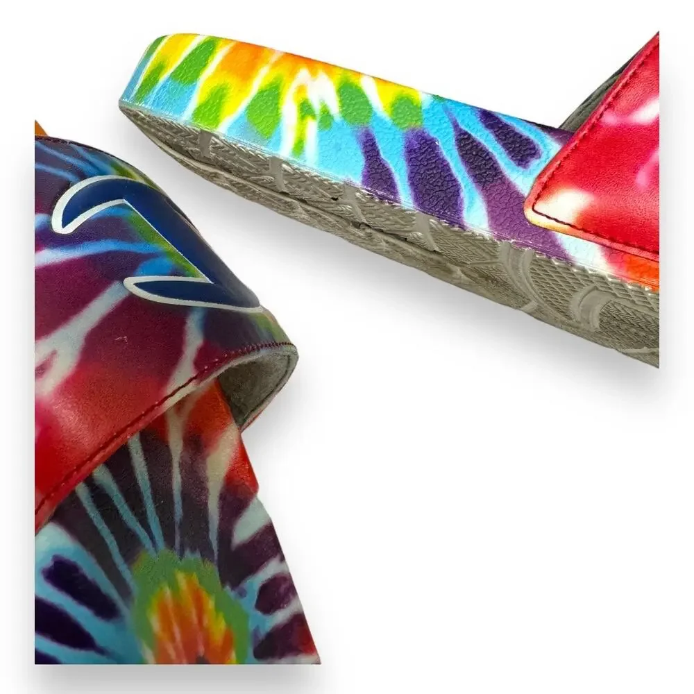 Champion Unisex Sandals Sz 5‎ Boys Girls Rainbow IPO Slides Tie Dye PRIDE